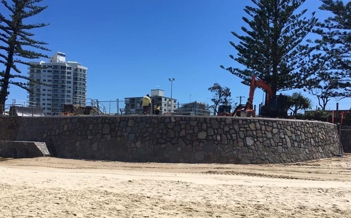 Sunshine Coast stone retaining wall